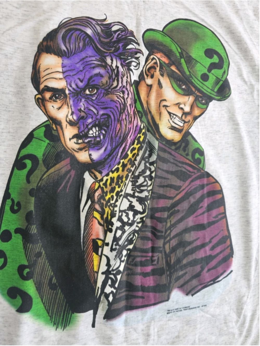 Batman Forever Riddler Jim Carrey & Two Face Vintage 1995 T-Shirt DC Comics RARE - Picture 11 of 16